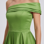 Women's Satin One-Shoulder Maxi Dress with High Slit