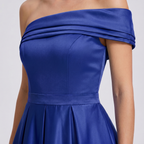 Women's Satin One-Shoulder Maxi Dress with High Slit
