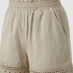 Women's Cotton Summer Shorts with Lace Trim