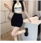 Women's Pencil Mini Skirt with High-Rise Waist