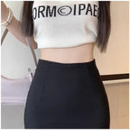 Women's Pencil Mini Skirt with High-Rise Waist
