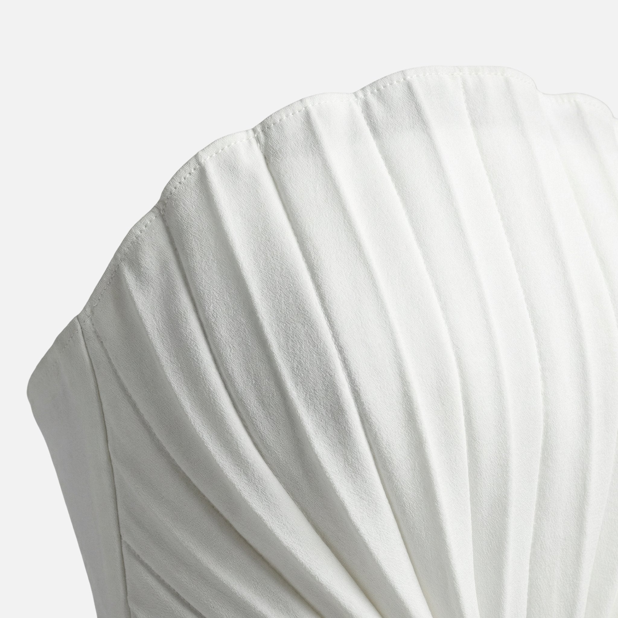 Women's Pleated Strapless Maxi Dress with High Slit