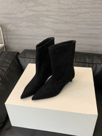 Women's Suede Ankle Boots with Pointed Toe