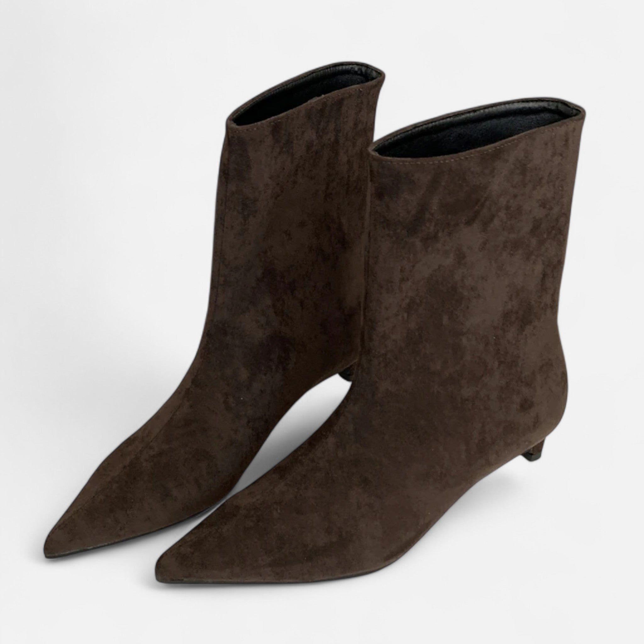 Women's Suede Ankle Boots with Pointed Toe