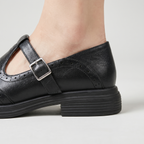 Women's Brogue Mary Jane Shoes with Chunky Sole