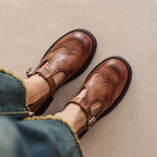 Women's Brogue Mary Jane Shoes with Chunky Sole
