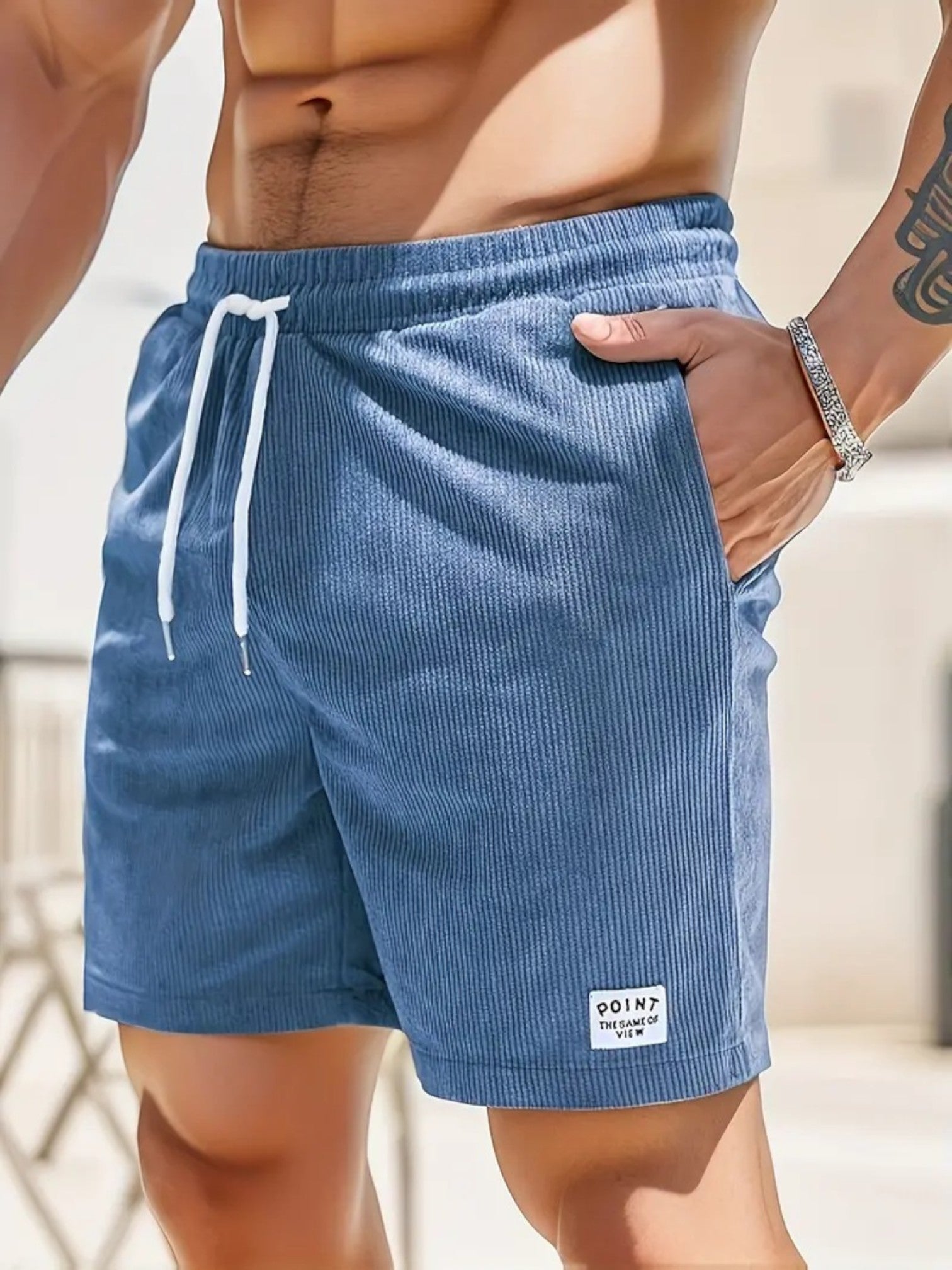 Men's Quick-Dry Swim Shorts with Elastic Drawstring Waist