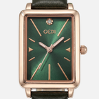 Unisex Rectangular Analog Watch with Adjustable Textured Strap