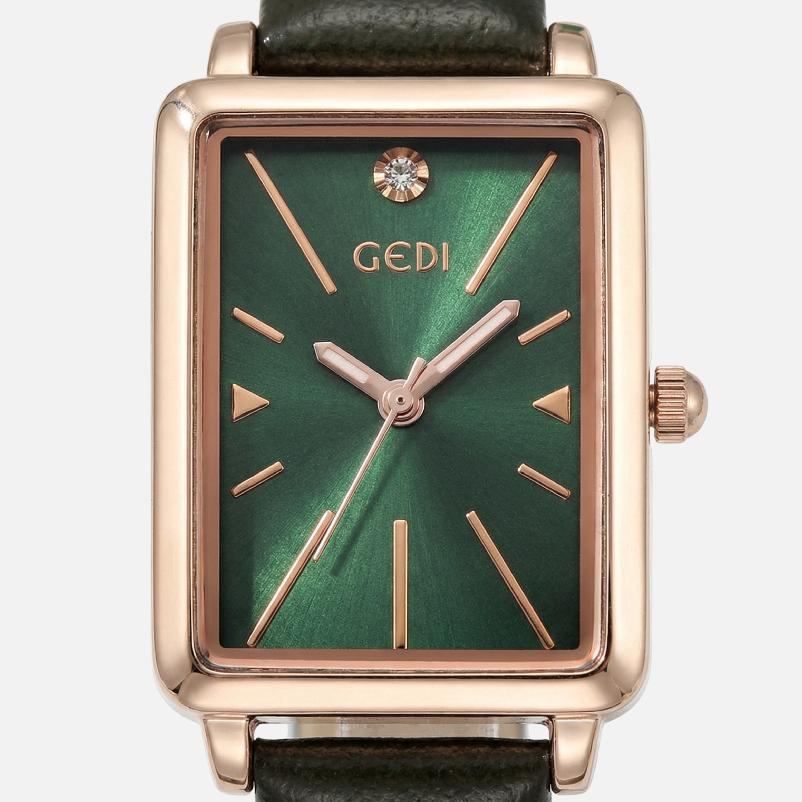 Unisex Rectangular Analog Watch with Adjustable Textured Strap