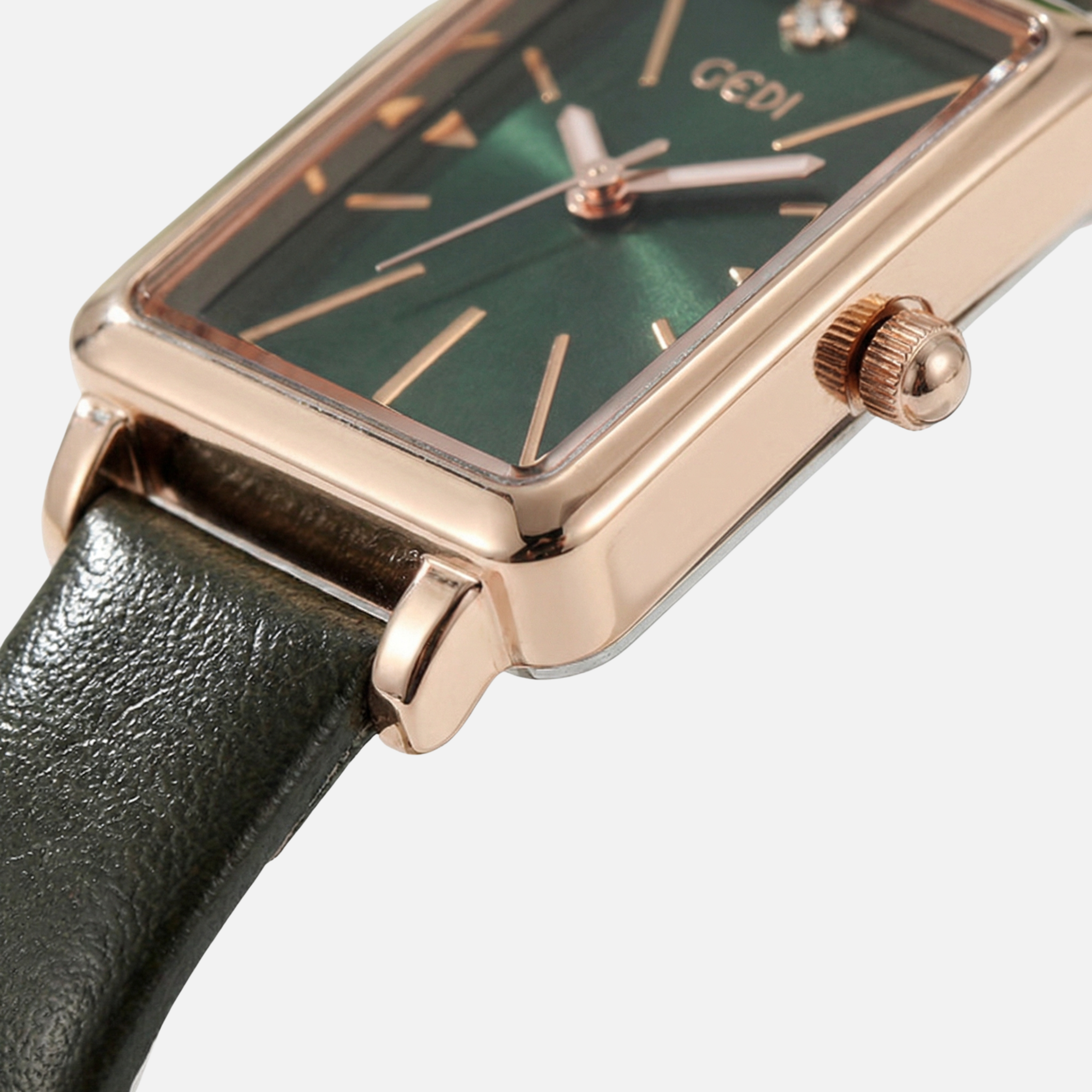 Unisex Rectangular Analog Watch with Adjustable Textured Strap
