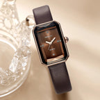 Unisex Rectangular Analog Watch with Adjustable Textured Strap