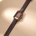 Unisex Rectangular Analog Watch with Adjustable Textured Strap
