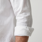 Men's Cotton Button-Down Overshirt with Rolled Cuffs