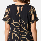 Women's Relaxed Chiffon Midi Dress with V-Neck