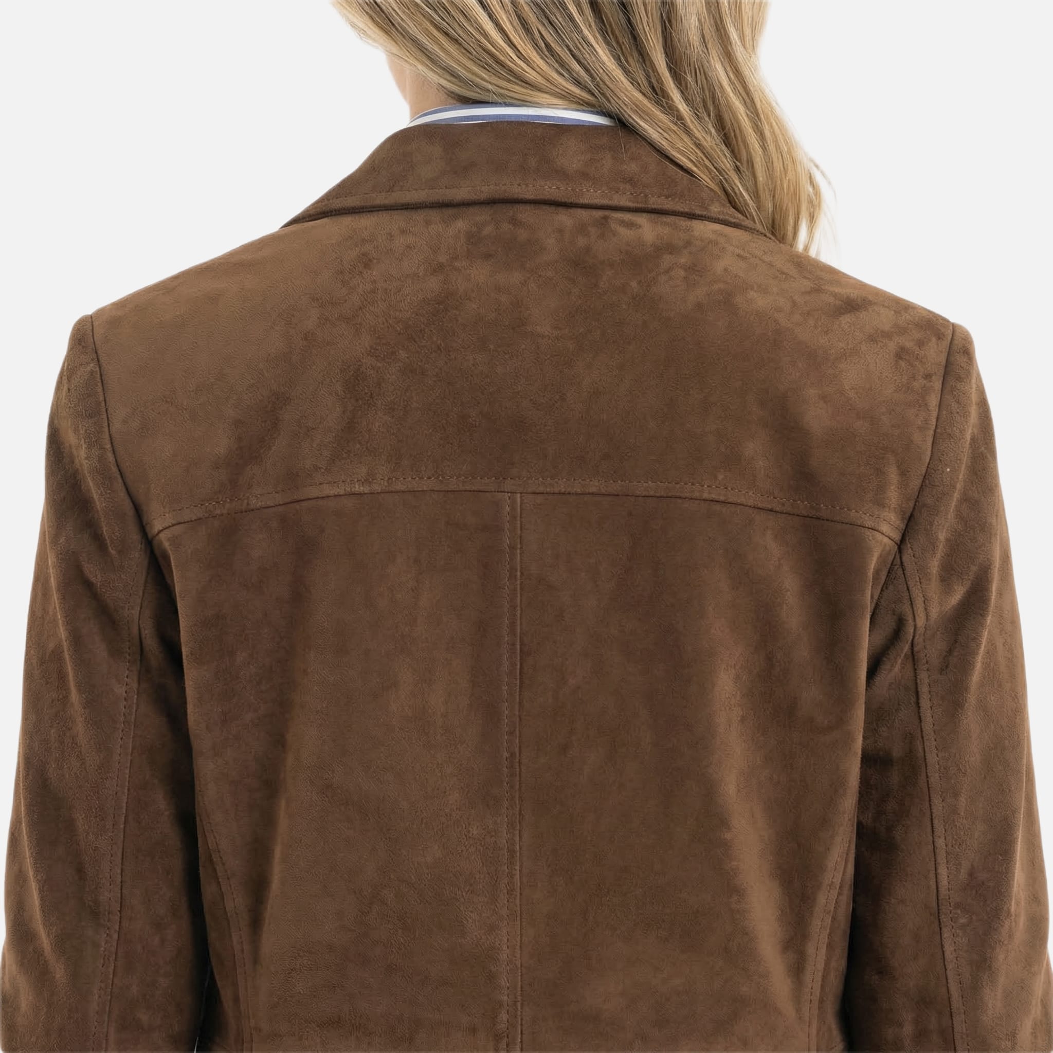 Women's Relaxed Brown Wool-Mix Coat with Wide Lapel