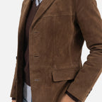 Women's Relaxed Brown Wool-Mix Coat with Wide Lapel