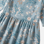Women's Cotton Maxi Dress with Gathered Waist
