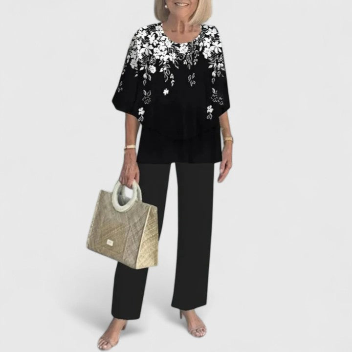 Women's Relaxed Knit Co-Ord Set with Floral Print