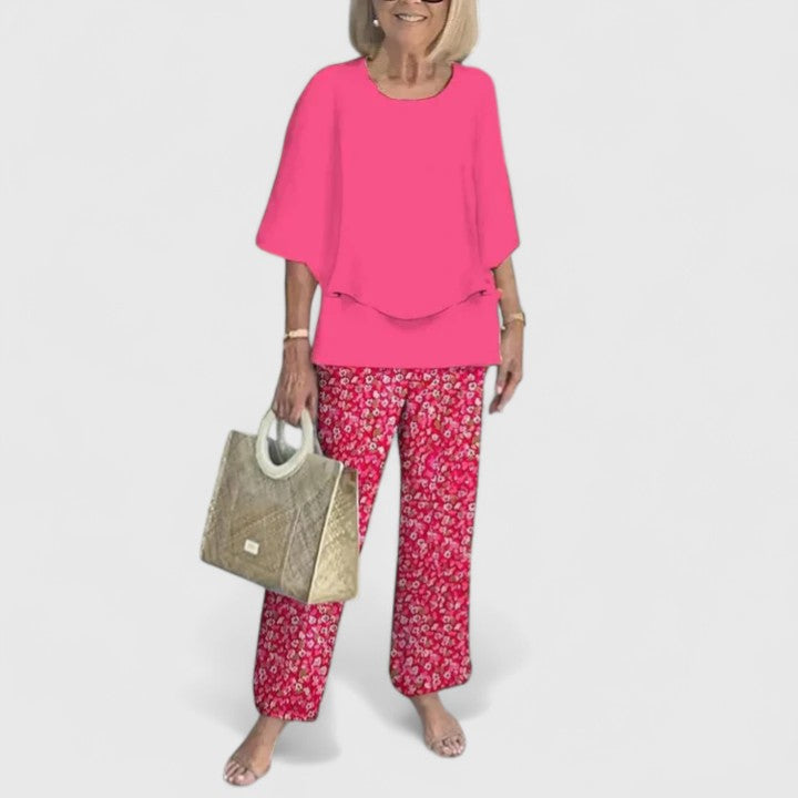 Women's Relaxed Knit Co-Ord Set with Floral Print