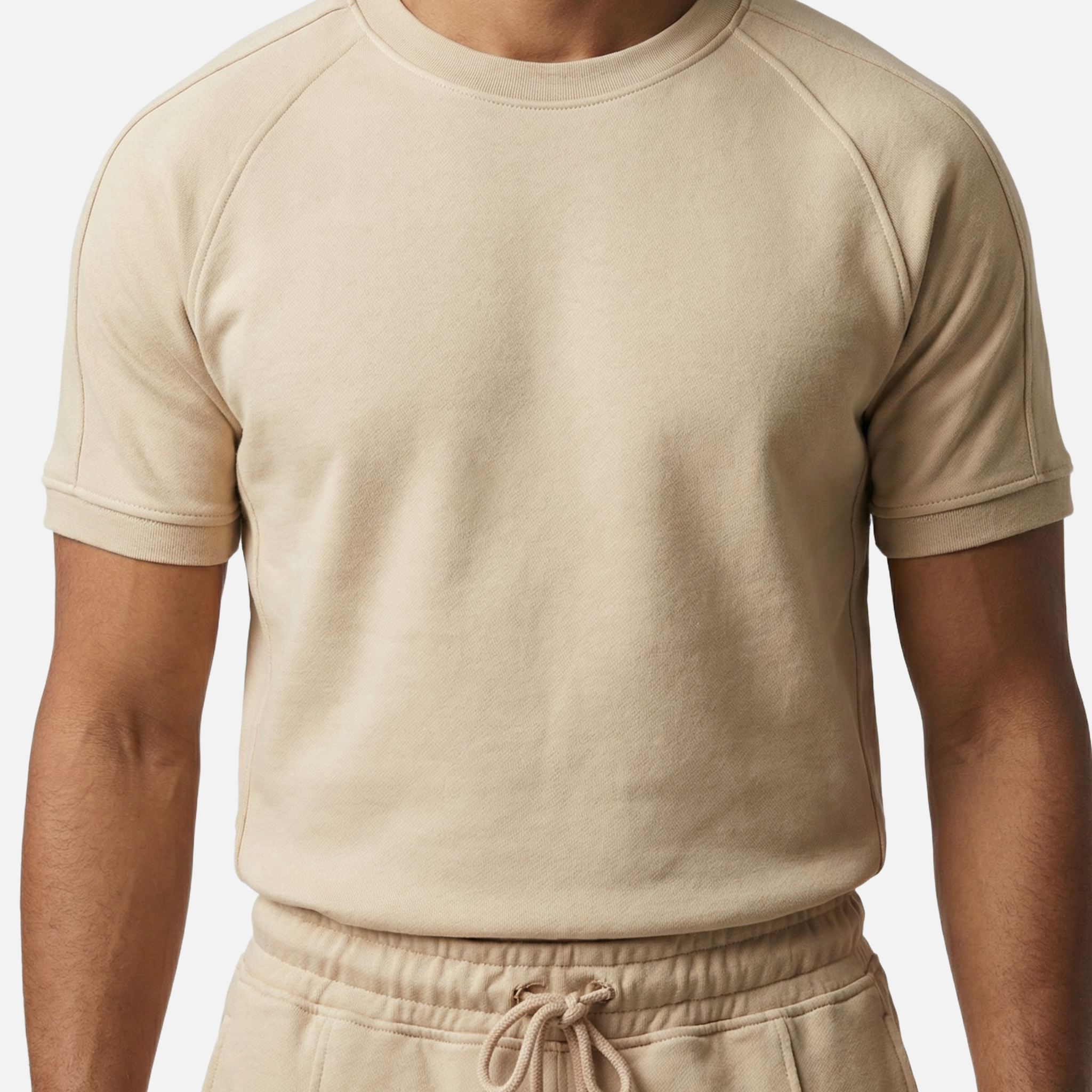 Men's Knit Loungewear Set with Drawstring Shorts