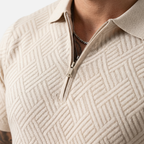 Men's Relaxed Knit Set with Half-Zip Polo