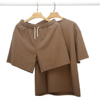 Men's Relaxed Knit Two-Piece Set with Drawstring Shorts