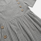 Women's Relaxed Linen Midi Dress with Button Detailing