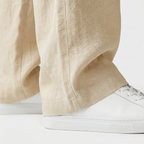 Men's Relaxed-Fit Linen Straight-Leg Pants with Side Pockets