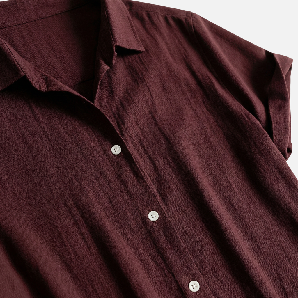 Men's Relaxed Linen Set with Drawstring Waist Trousers