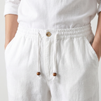 Men's Relaxed Linen Trousers with Drawstring Waist
