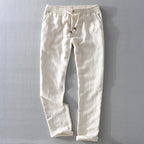 Men's Relaxed Linen Trousers with Drawstring Waist