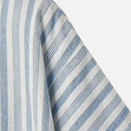 Women's Relaxed Linen Two-Piece Set with Striped Wide-Leg Trousers
