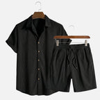 Men's Relaxed Ribbed Set with Drawstring Shorts