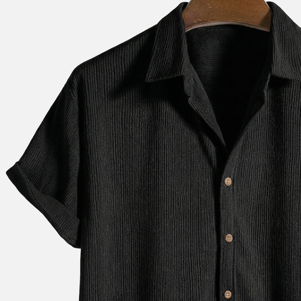 Men's Relaxed Ribbed Set with Drawstring Shorts