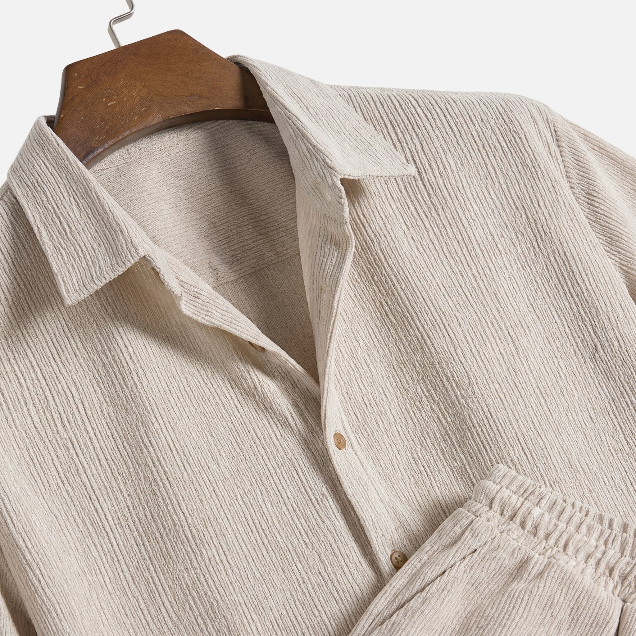 Men's Relaxed Ribbed Set with Drawstring Shorts