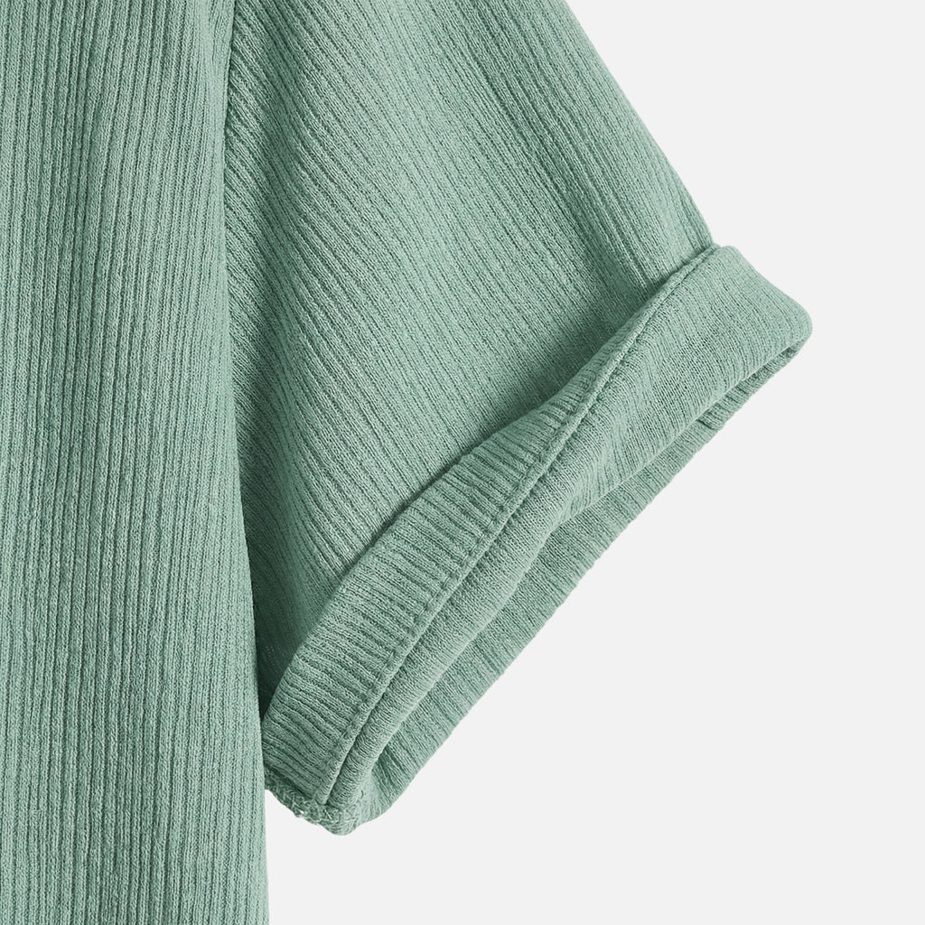 Men's Relaxed Ribbed Set with Drawstring Shorts