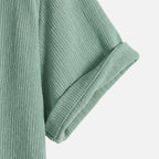 Men's Relaxed Ribbed Set with Drawstring Shorts