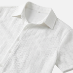 Men's Relaxed Shirt and Shorts Set with Button Closure