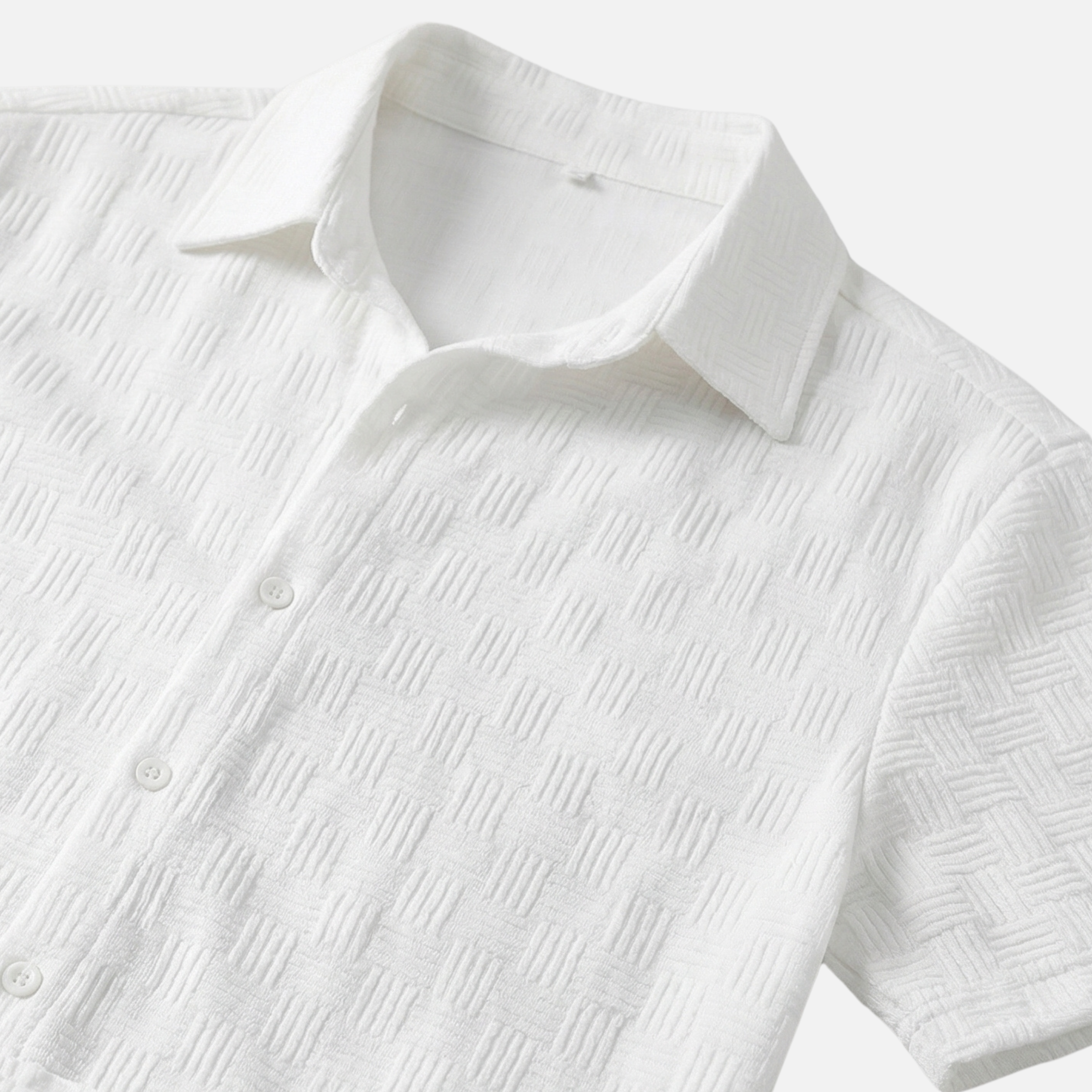 Men's Relaxed Shirt and Shorts Set with Button Closure