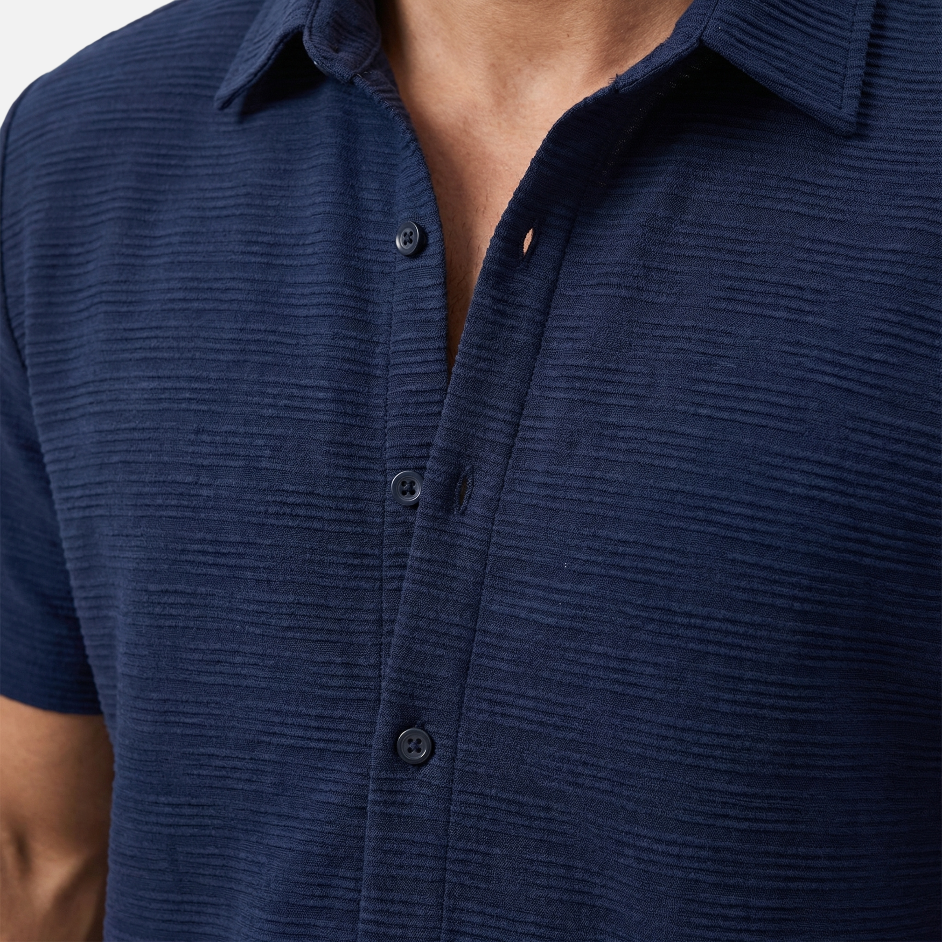 Men's Relaxed Shirt and Shorts Set with Button Closure
