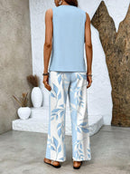 Women's Relaxed Two-Piece Set with Wide-Leg Pants