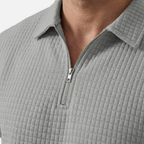 Men's Relaxed Waffle Knit Loungewear Set with Quarter-Zip