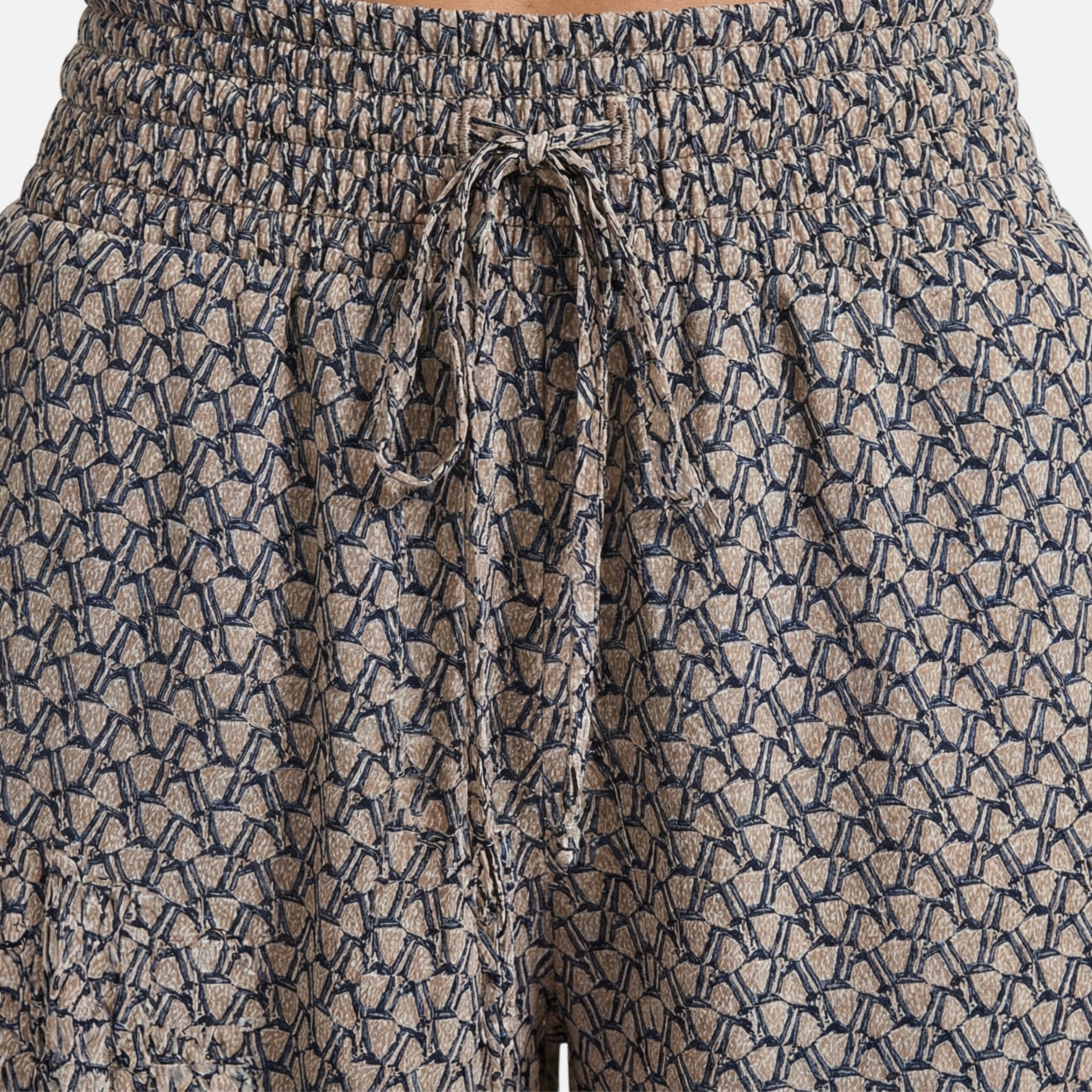 Women's Relaxed Wide-Leg Pants with Geometric Print