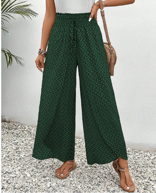 Women's Relaxed Wide-Leg Pants with Geometric Print
