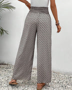 Women's Relaxed Wide-Leg Pants with Geometric Print