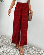 Women's Relaxed Wide-Leg Pants with Geometric Print