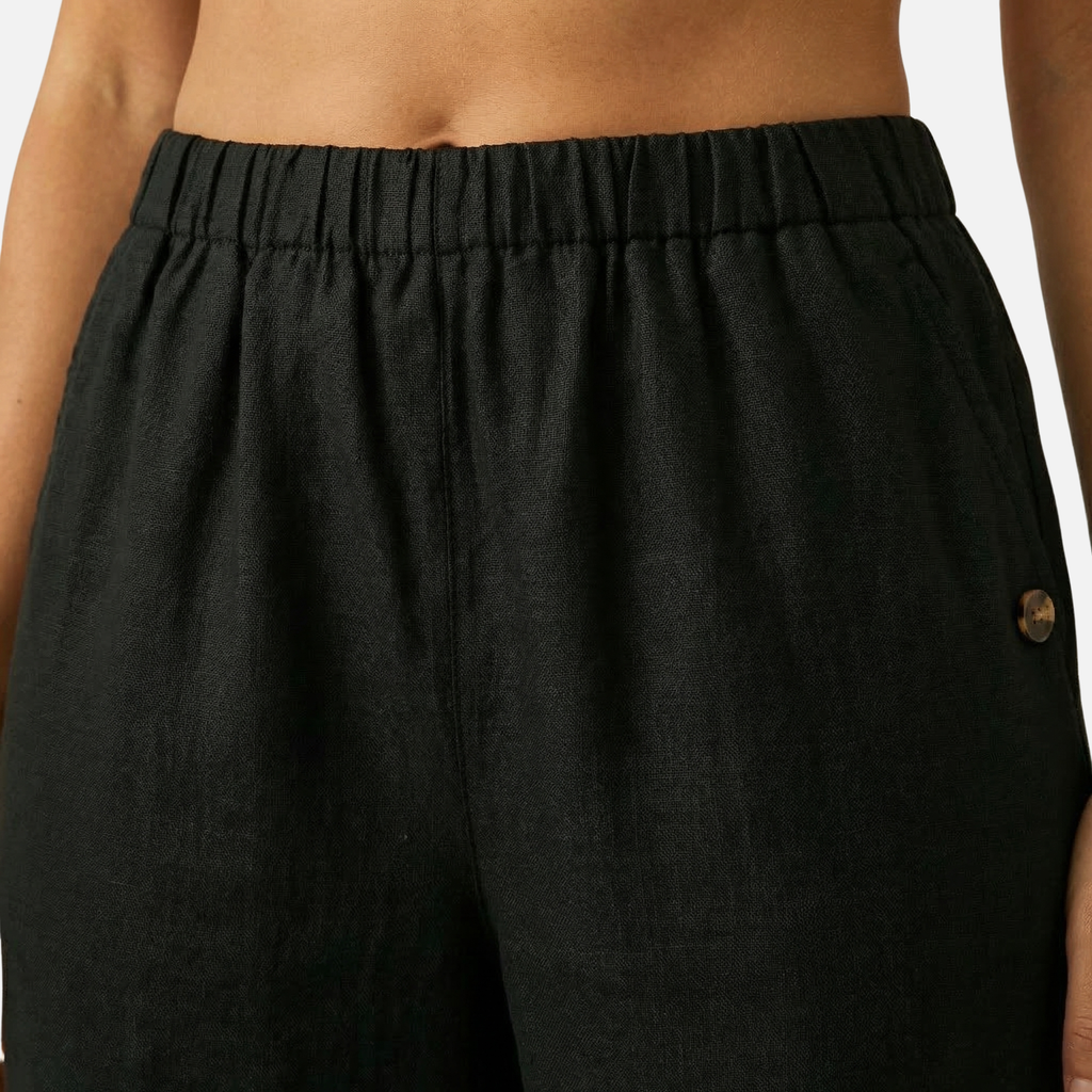 Women's Relaxed Linen Summer Pants with Elastic Waistband