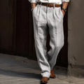 Men's Retro Pinstripe Trousers with Pleated Front