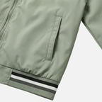 Men's Ribbed-Trim Bomber Jacket with Front Zipper