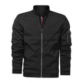 Men's Ribbed Collar Jacket with Utility Sleeve Pocket